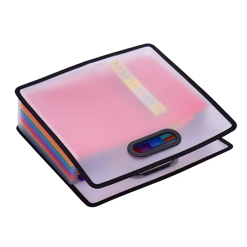 Аккордеон расширяющаяся папка для файлов A4 бумажный шкаф для документов 12 карманов Радужный цветной портативный органайзер для чеков с напильником