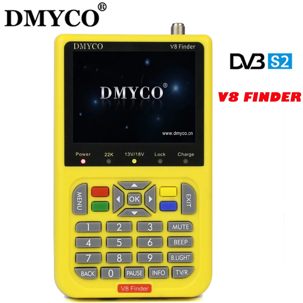 

Wholesale price 100% Original dmyco V8 Finder HD DVB-S2 High Definition Satellite Finder MPEG-2 MPEG-4 DMYCO satellite Finder V8
