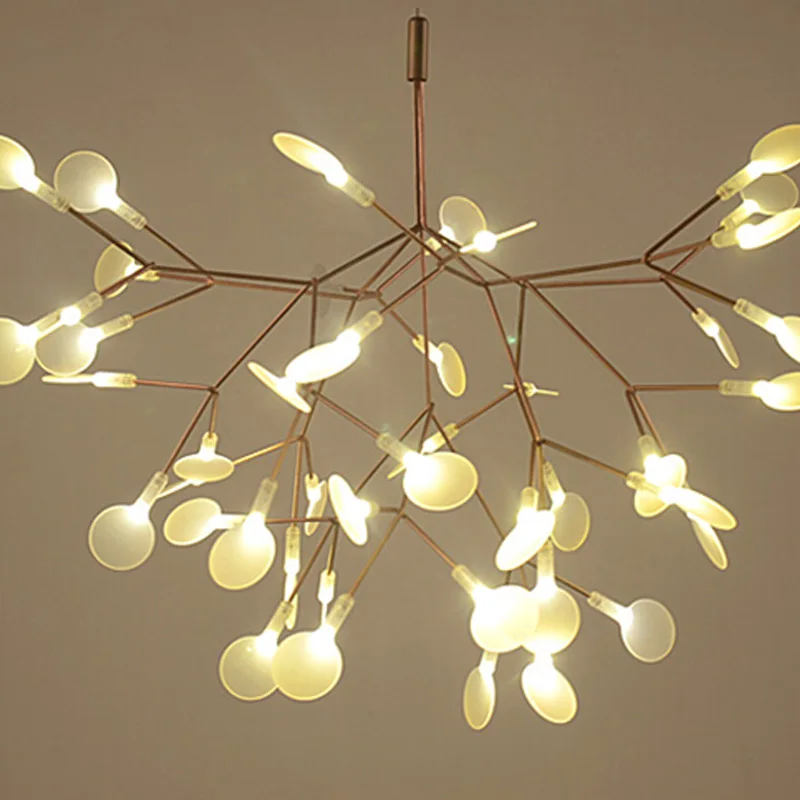 IKVVT Золотой светодиодный подвесной светильник с металлическим акриловым деревом в форме ветки, внутренний светильник, светильники для ресторана, гостиной, подвесной светильник