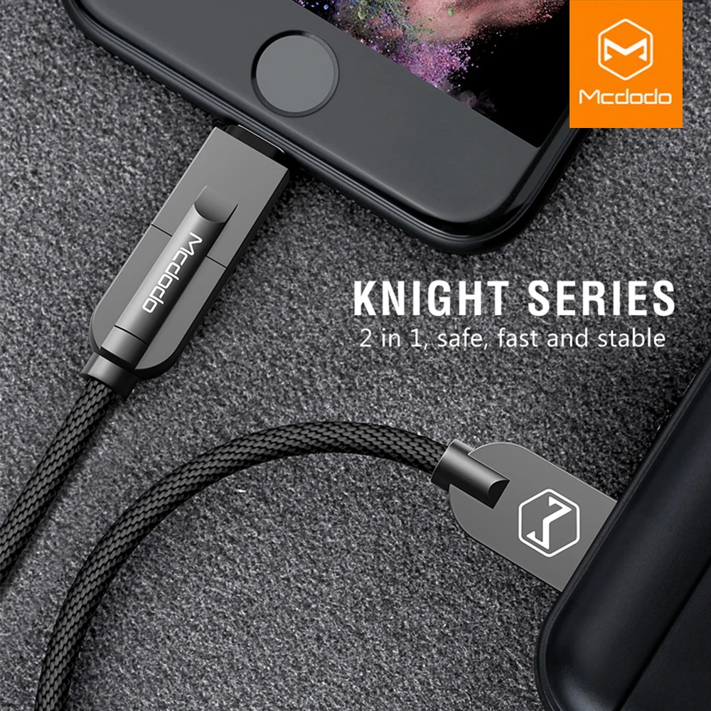 

Mcdodo Lightning to USB Cable For iPhone X 8 7 Plus 2 IN 1 Fast Charging Micro USB Cable For Samsung S8 Xiaomi Huawei Data Cable