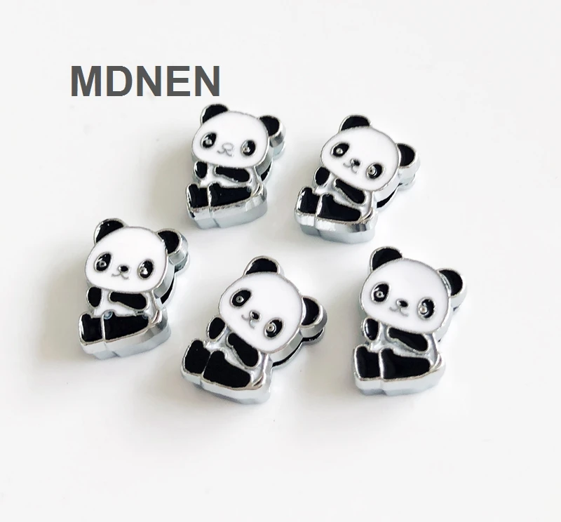 

5pcs DIY accessory zinc alloy 8mm Inner Dia. 9*13MM Panada Slide Charms Beads DIY 8MM Dog Cat Collar Wristband