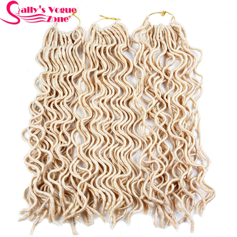 Sallyhair Faux locs Curly синтетические 1 упаковка 24 пряди/упаковка 10 18 дюймов 8 цветов крючком косы для наращивания волос замки блонд черный