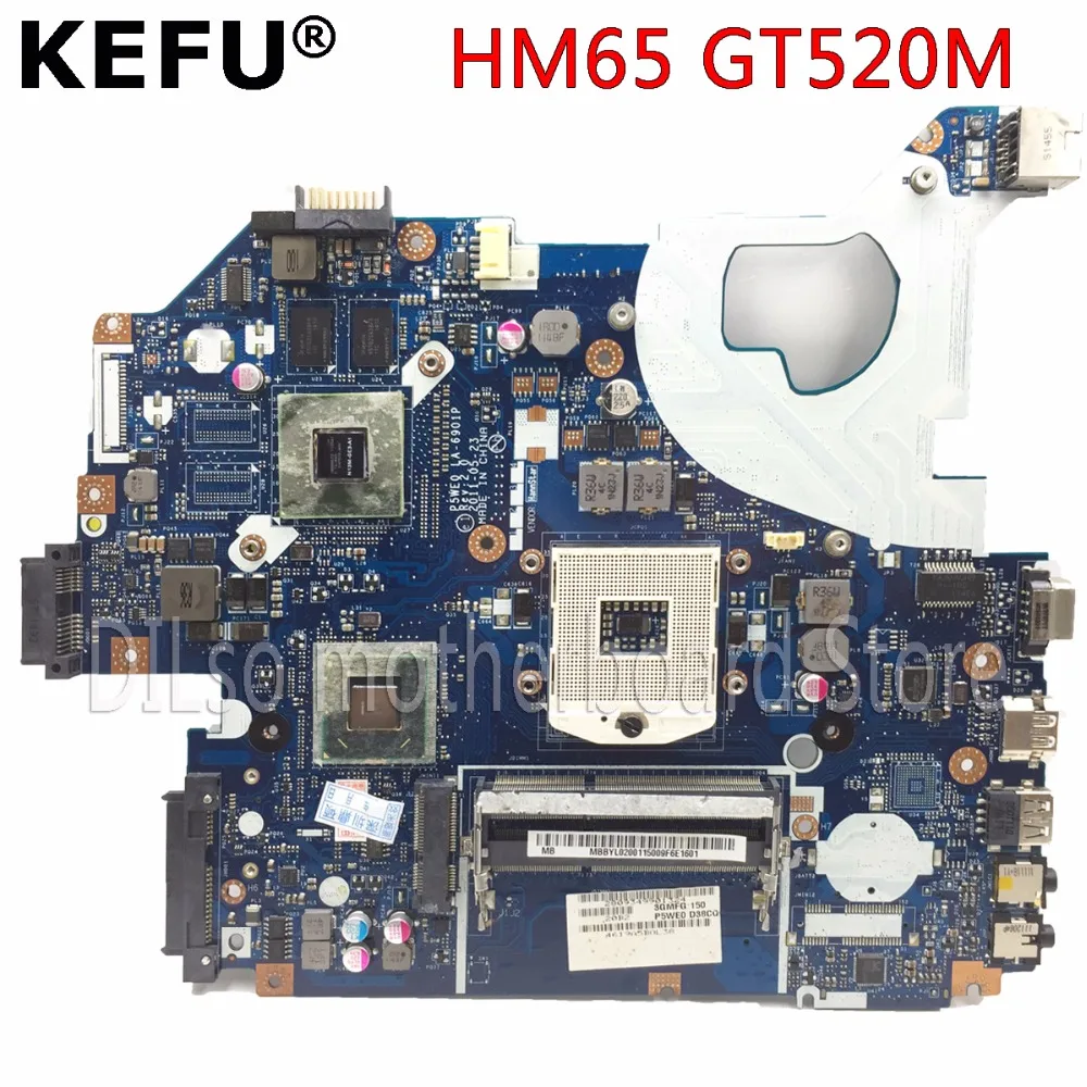 KEFU P5WE0 LA-6901P اللوحة ل acer 5750 5750G 5755 5755G اللوحة المحمول HM65 GT520M/610 M الأصلي اختبار اللوحة