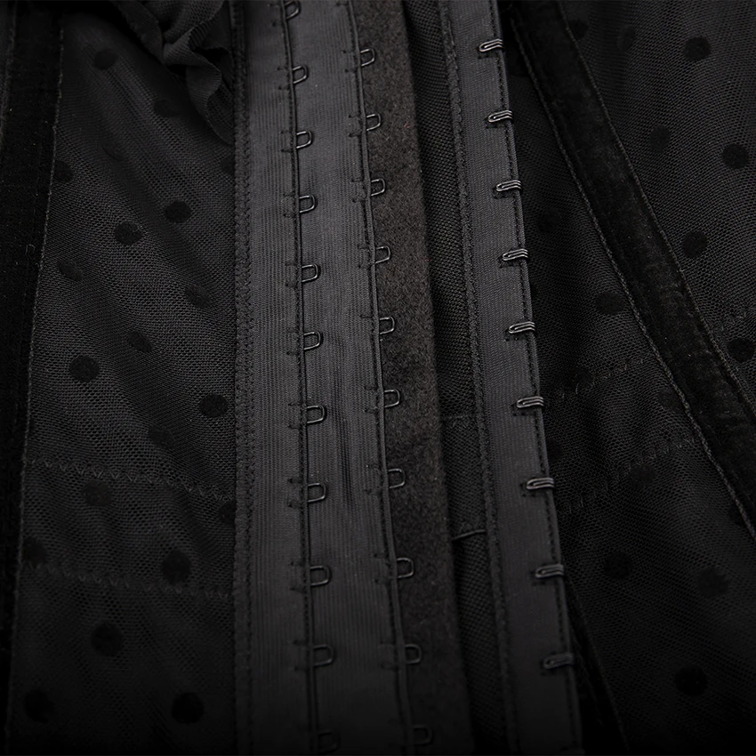 FLORATA черный стимпанк для женщин с косточками талии тренер корсеты Overbust Unnderbust на молнии кружево галстук-бабочка Бюстье Топ Корректирующее S-XL