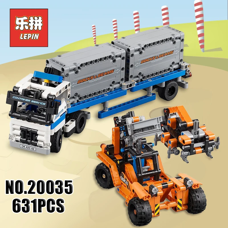 

20035 Technic the Container Trucks Loaders Set Model Building Blocks Legoinglys City Trucks Children Toy 42062 Gift