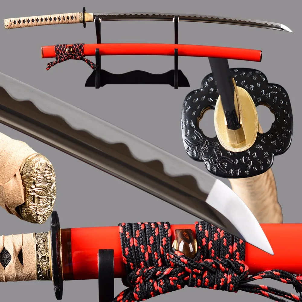 High Grade Japanese Samurai Sword Katana Sharp Manganese Steel Blood