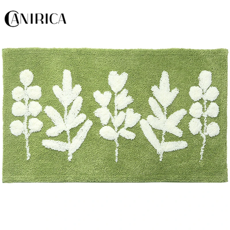 CANIRICA Door Mat Anti-Slip Floor Carpets Microfiber Bedroom Rugs Modern Stair Mats Home Decorative Plants Tapetes For Bathroom