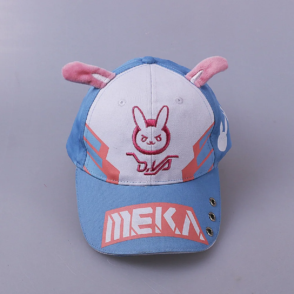DVA Rabbit Ear Cute Baseball Cap Women Cartoon Printed Lady Hat Japanese Comic Hot Sale D.va Casual Fashion Cap Adjustable (2)