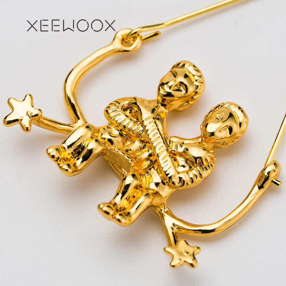 XEEWOOX 2019 Новые простые модные серьги золотого цвета для женщин большие полые