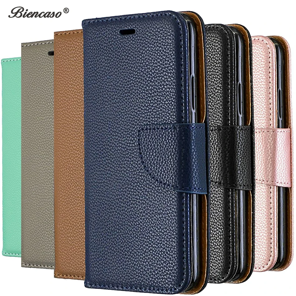 

sFor Xiaomi A2 Lite Back Cover Solid Color Litchi Pattern Wallet Flip Case For Redmi Note 7 Redmi 6 6A Redmi 7 Mobile Phone Bags