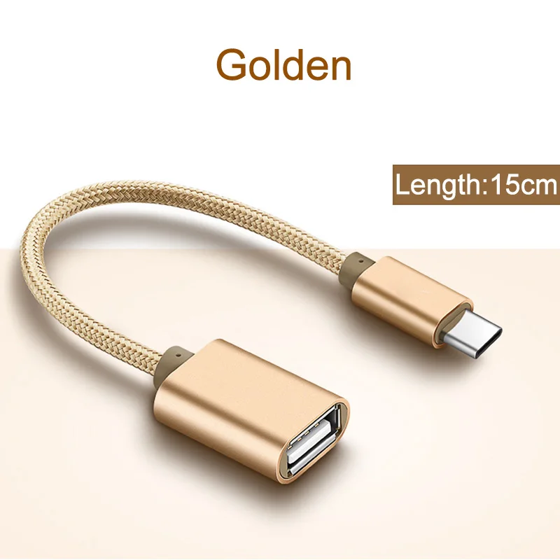 Кабель типа C OTG адаптер для samsung Galaxy Note 8 9 S10e S8 S9+ S10 Plus A6s A9s A8 A60 A40s USB-C кабель OTG конвертер - Цвет: Золотой