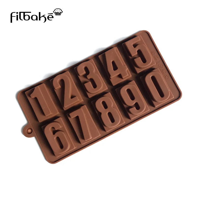 

FILBAKE Silicone Mold 10 Consecutive Numbers Baking Mold For Mousse Cake Chocolate Candle Soap Fondant Molds Decorating Tools