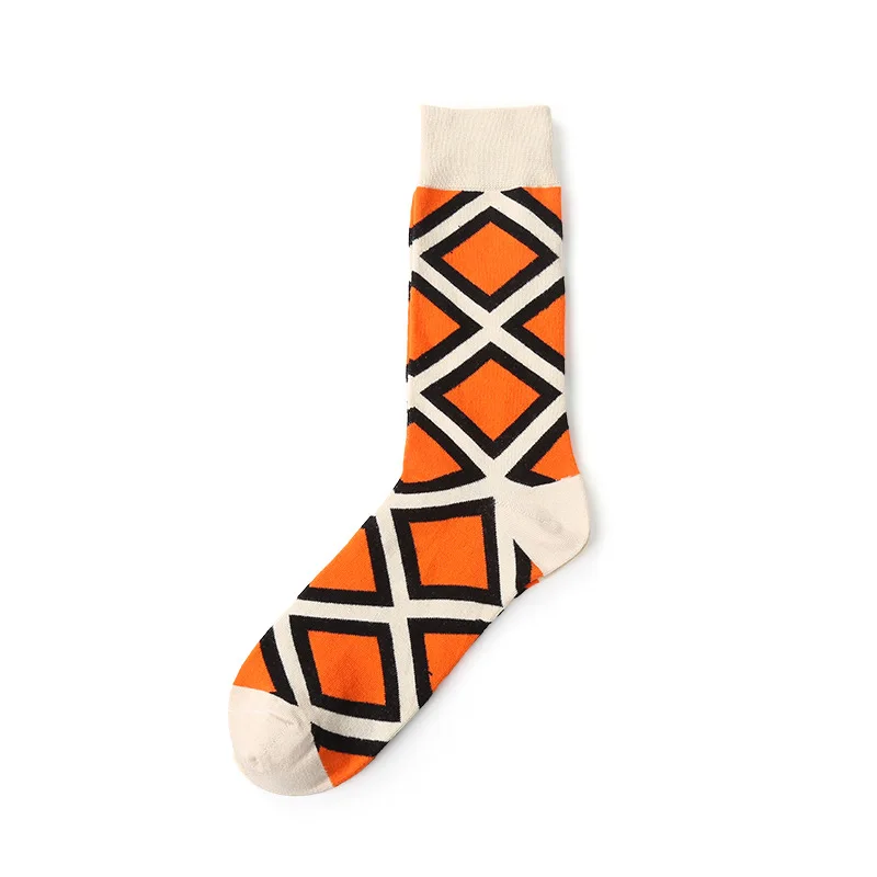 Новые мужские и женские хлопковые носки с геометрическим рисунком, крутые художественные носки, забавные носки - Цвет: 3