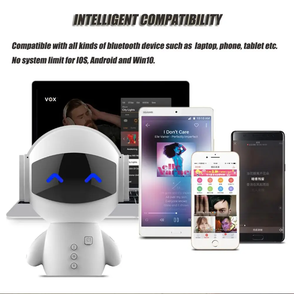 

Portable Cartoon Robot Mini Bluetooth Speakers Bluetooth Wireless Receiver Speaker Stereo Music Player