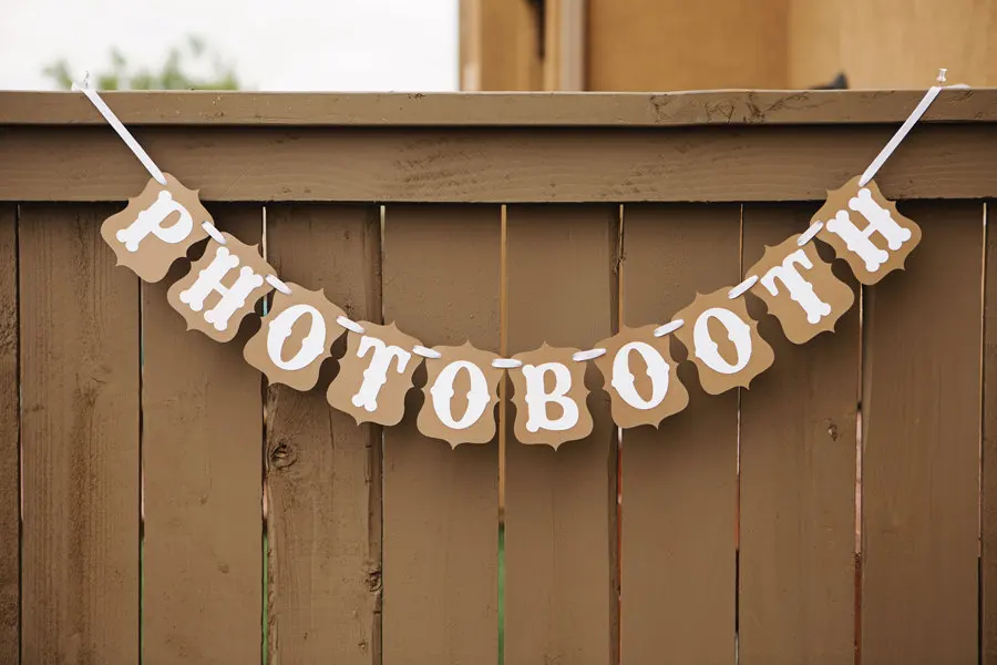 1 X конфеты ручной работы бар/Напитки/Photobooth/с днем рождения/Love Is Сладкий Свадебный баннер гирлянда знак свадебная вечеринка украшения - Цвет: PHOTOBOOTH