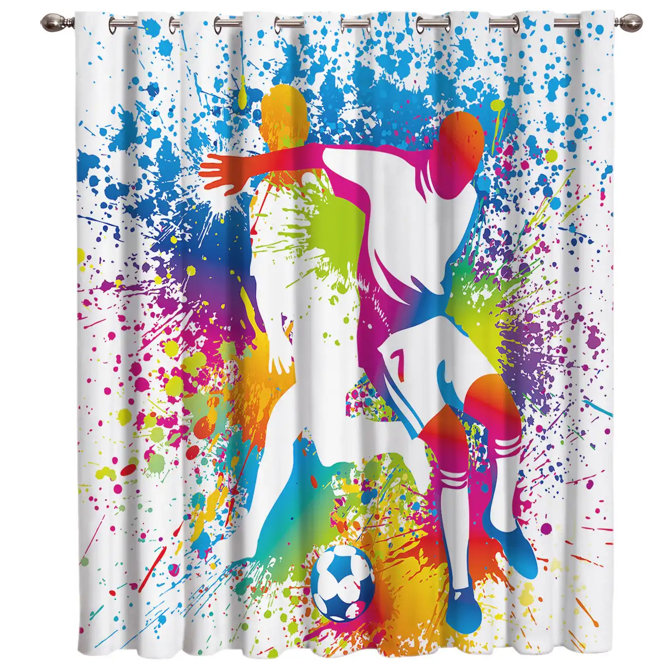 Soccer Football Game Sport Window Treatments Curtains Valance