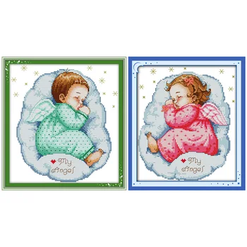 

Everlasting Love Asleep Angel Baby Ecological Cotton Cross Stitch 11CT 14CT Stamped Printed DIY Gift Product Wedding Decoration