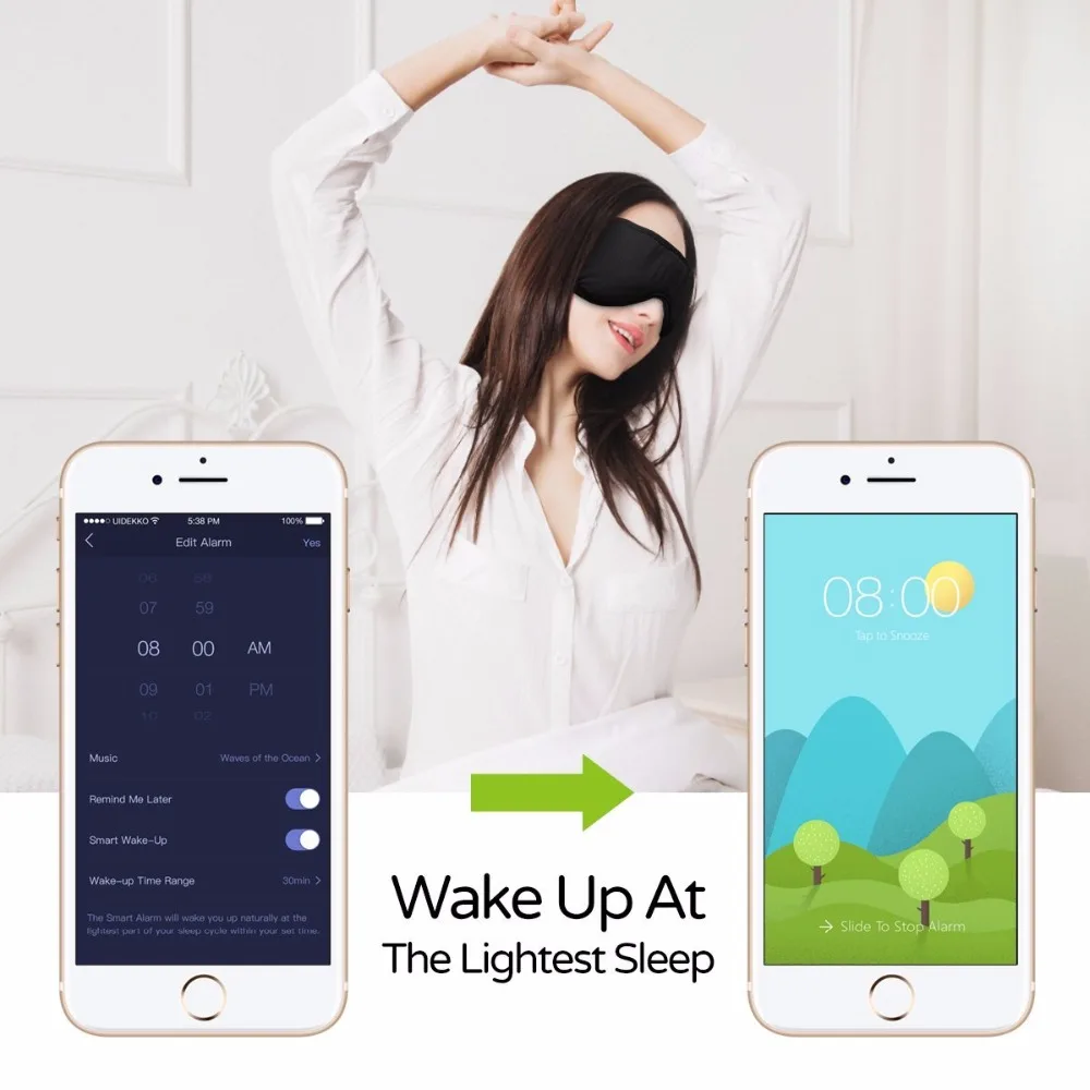 Sleepace наушники для сна удобная моющаяся маска для глаз умное приложение Блокировка звука шумоподавление наушники дистанционное управление