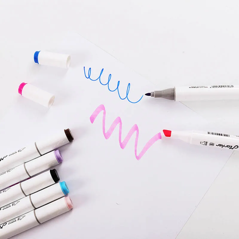 

12/18/24/36 Colors Colorful Marker Pen Dual Tip Art Markers for Coloring Sketching and Card Making BDF99