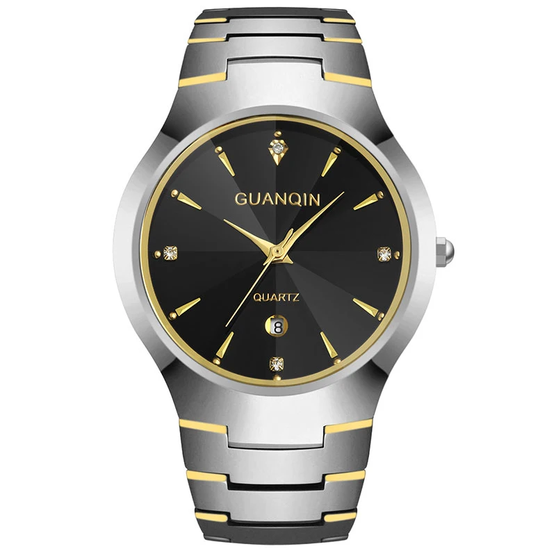 

GUANQIN GQ30018 calendar Luxury Brand Men's Watch Tungsten Steel Quartz Watches Fashion Silver Rose Gold Watches