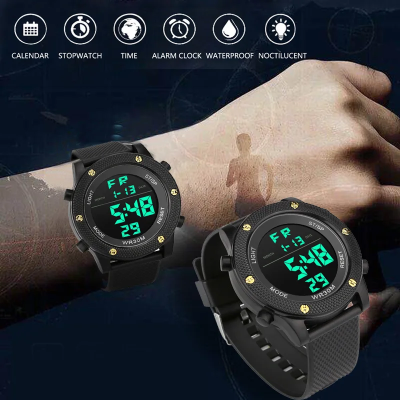

Relogio Masculino Watches Men LED Watch Electronic Digital Retro Style Military Clock Men Relogio Electronics Men's WirstWatch