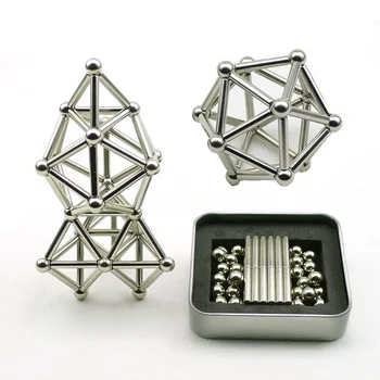 

36PCS Magnetic Sticks & 27PCS Steel Balls Toy Innovative Building Blocks Puzzle Metal Sticks Toys For Pressure Relief CL5620