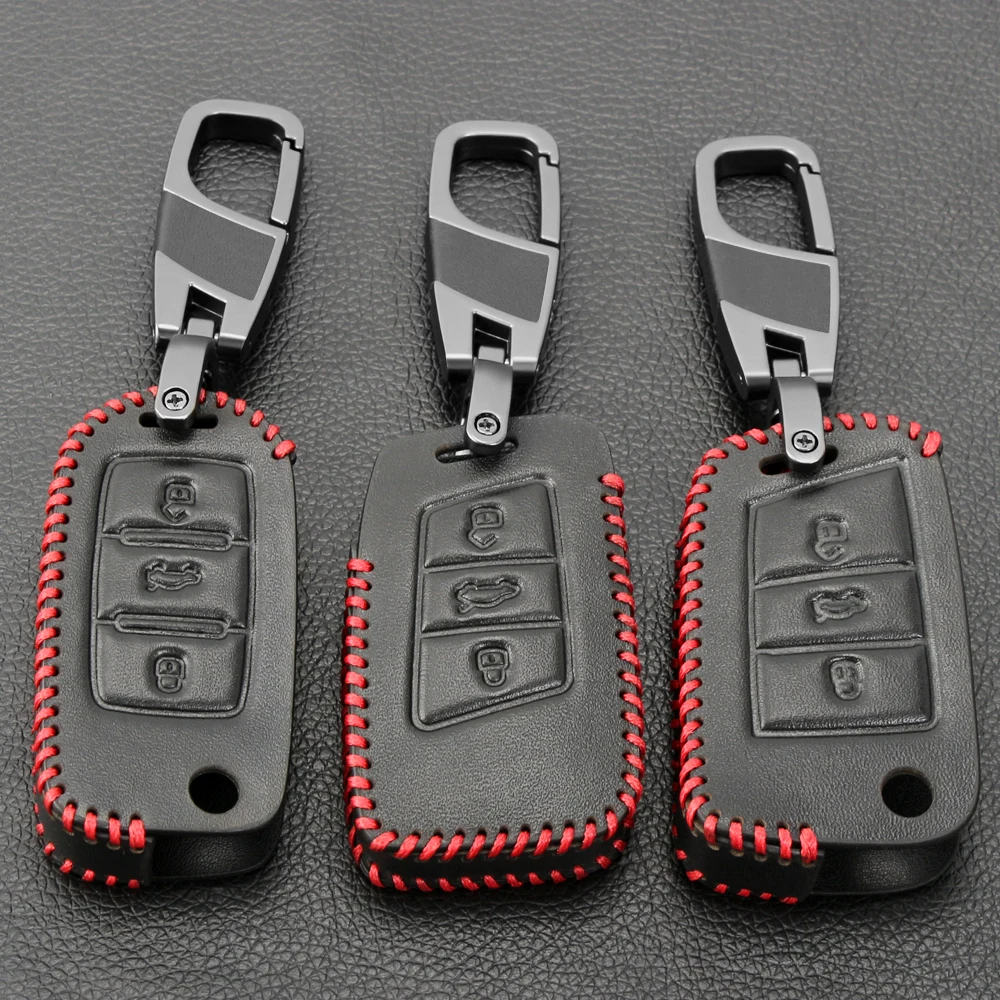 Модный кожаный чехол для автомобильного ключа Volkswagen VW Polo Passat Golf GTI GTD Jetta Tiguan Gol
