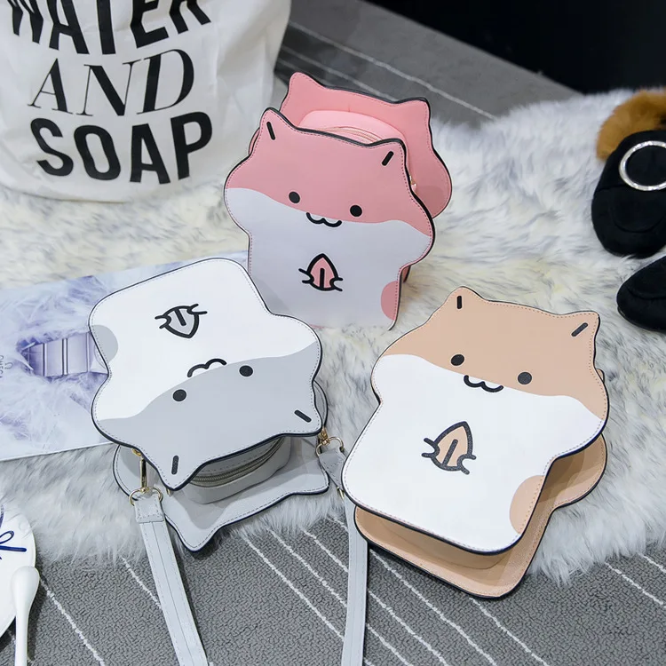 2018Soft Sister Cute Playful Expression Bag Hamster Oblique Satchel Cartoon Crossbody Shoulder Bags Small Women Handbags Tote | Багаж и