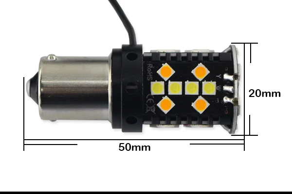 Нет Hyper Flash BAU15S светодиодный Canbus 7507 PY21W горки белый/желтый светодиодный лампы для Габаритные огни/указатели поворота 12V