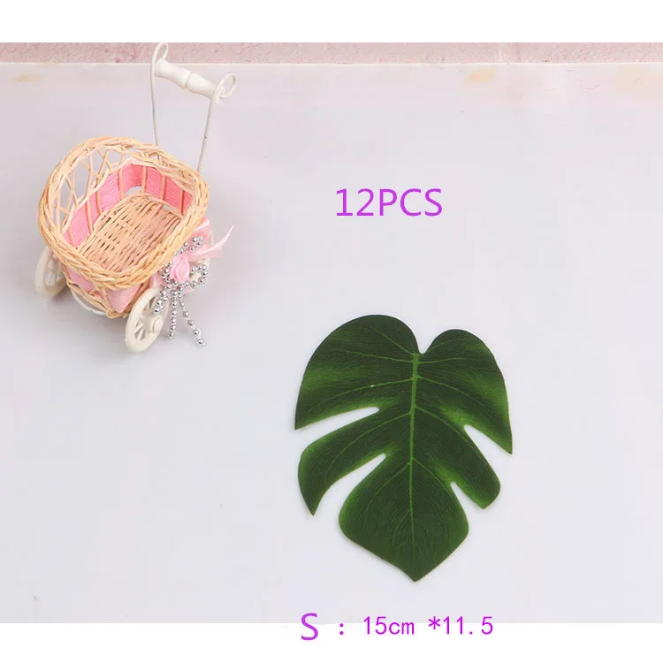 12 шт Искусственные тропические Пальмовые Листья черепаха лист имитация гибискуса цветок Гавайский джунгли пляж тема украшения для вечеринки сделанные своими руками - Цвет: 6 inch