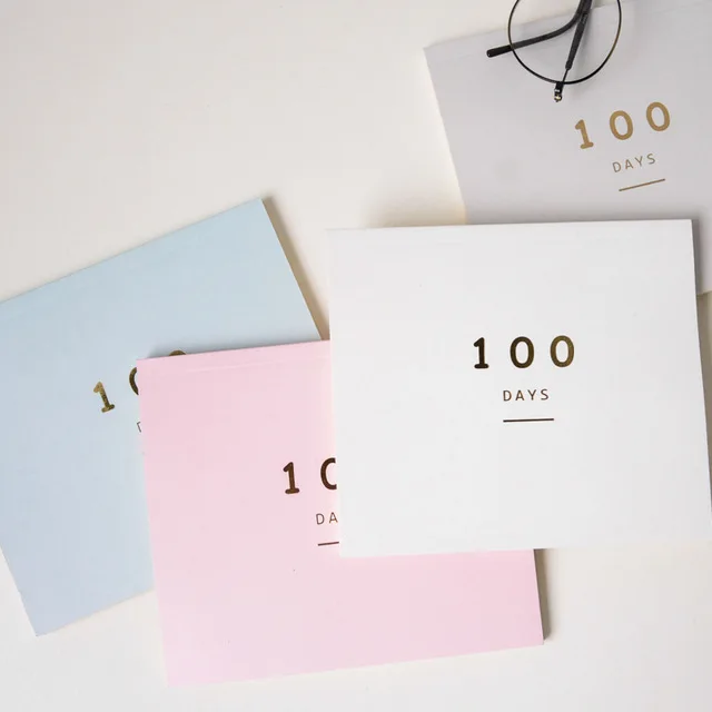 

New Simple 100 Day Countdown Calendar Daily Planner Cute 100 Days Notebook Learning Fitness Schedule Agenda 2018 Defter HJW090