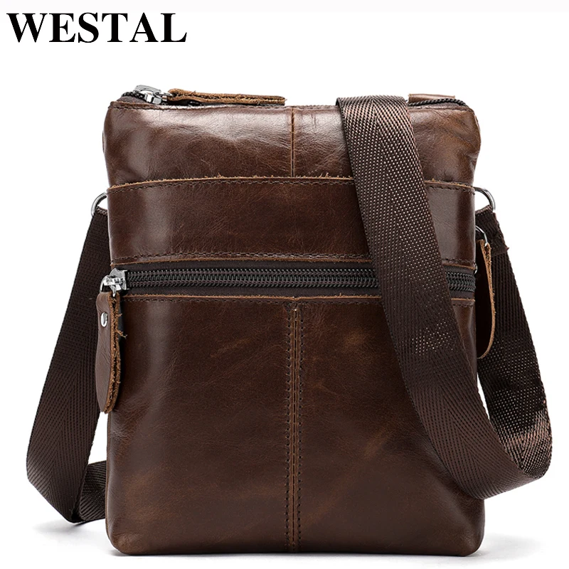 

WESTAL Women Bags Genuine Leather messenger bag men unisex Shoulder Bag Female Small Crossbody Bags for man leather handbags