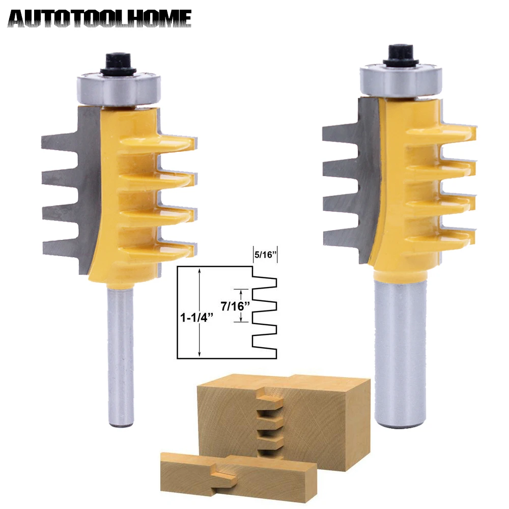 Reversible Finger Glue Joint Router Bit CNC Milling Cutter 4 Teeth 1/4