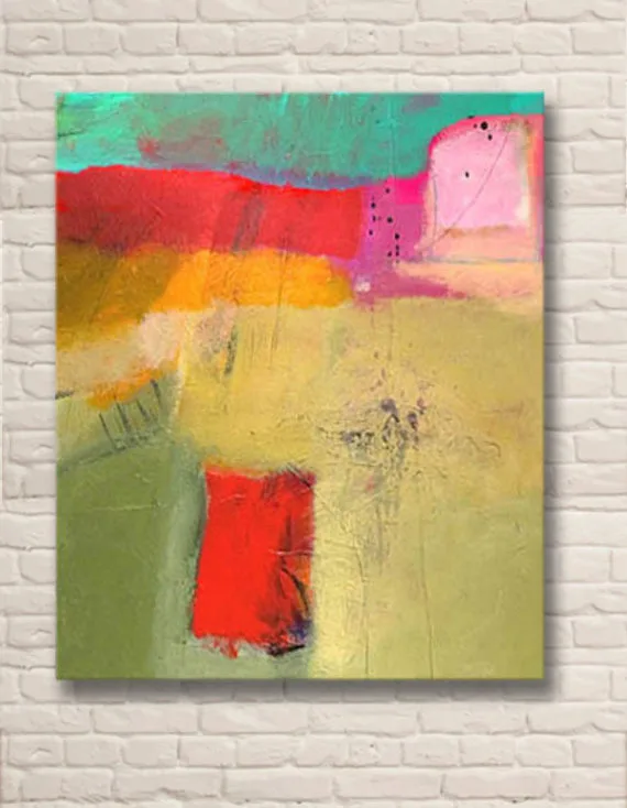 2015 Handpainted Colorful Abstract House Decoration Oil Painting on