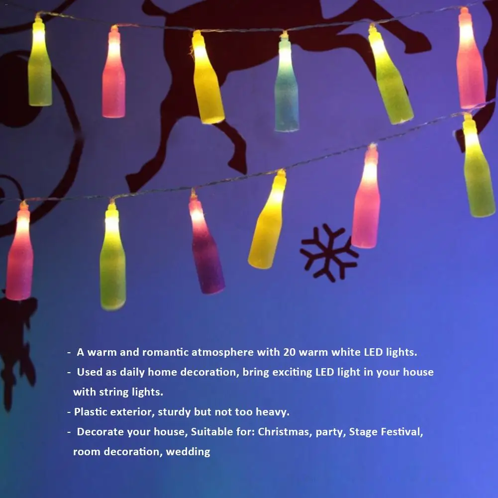 Fashion Light Holiday Delicate 20 Led Novelty Beer Bottle String Delicate 20 Led Novelty Beer Bottle