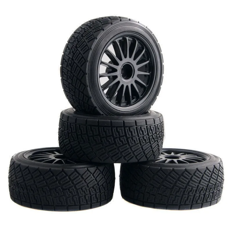 Black-4pcs-80mm-Tarmac-Wheels-Tires-For-RC-HPI-WR8-Rally-Off-Road-Buggy-Truck-HSP-1