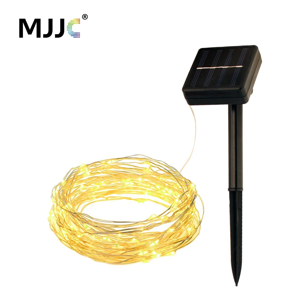 MJJC Solar Powered LED Fairy Lights 10M 100 Copper Wire String for Patio Christmas Decorations Outdoor Waterproof | Лампы и освещение