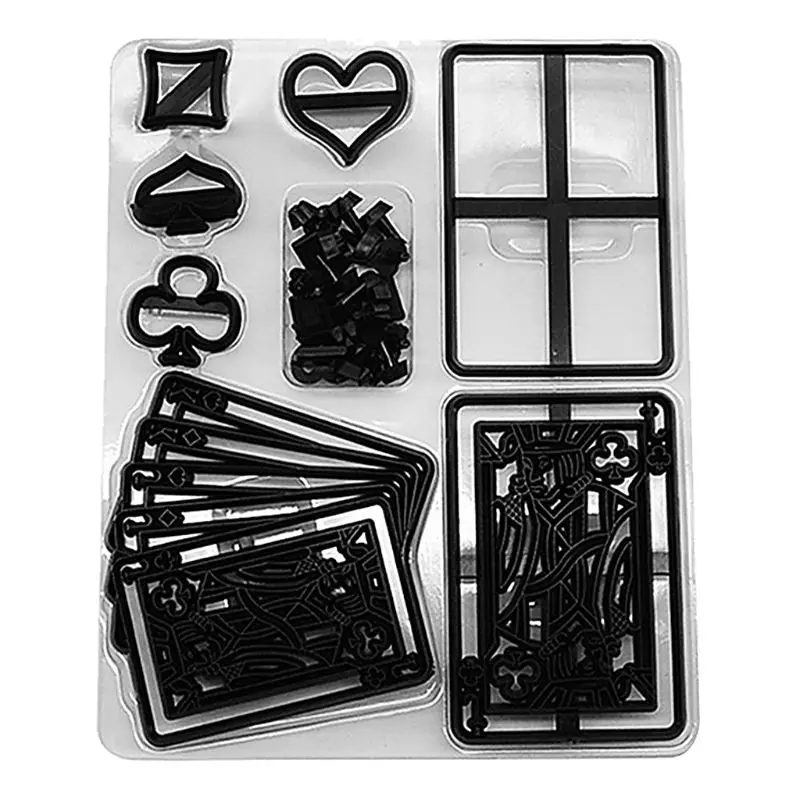 

28pcs Plastic Poker Card Cookie Cutter Sugarcraft Fondant Cutter Poker Set Cupcake Cake Cutting Mold Cake Decorating Tools