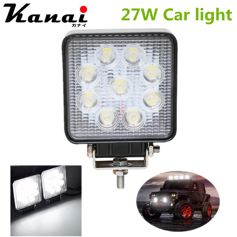 

DC12-24V 27W LED Work Lamp Bar Waterproof Flood Spot Combo Beam Offroad Boat Car Motorcycle SUV ATV Night Driving Lighting