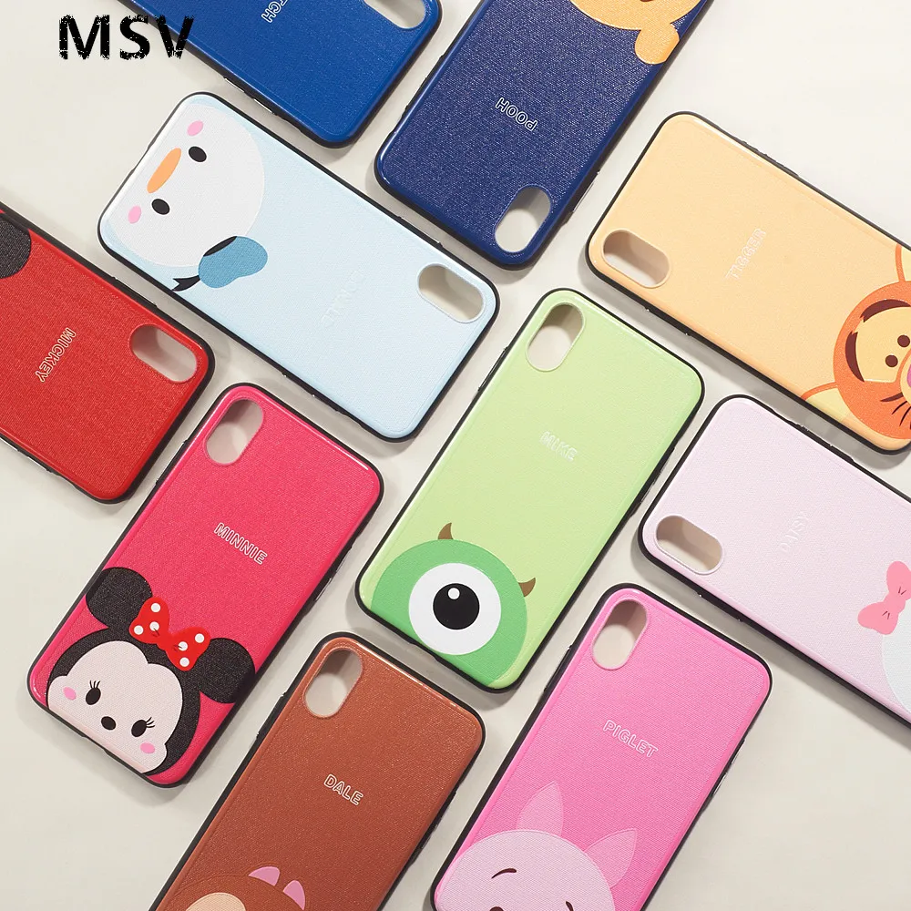 

MSV Cute cartoon Phone Case For iPhone 7 7 Plus Fashion Hard Fundas Capa Back Cover For iPhone X XR 8 7 6 S XS Max 6 8plus Cases