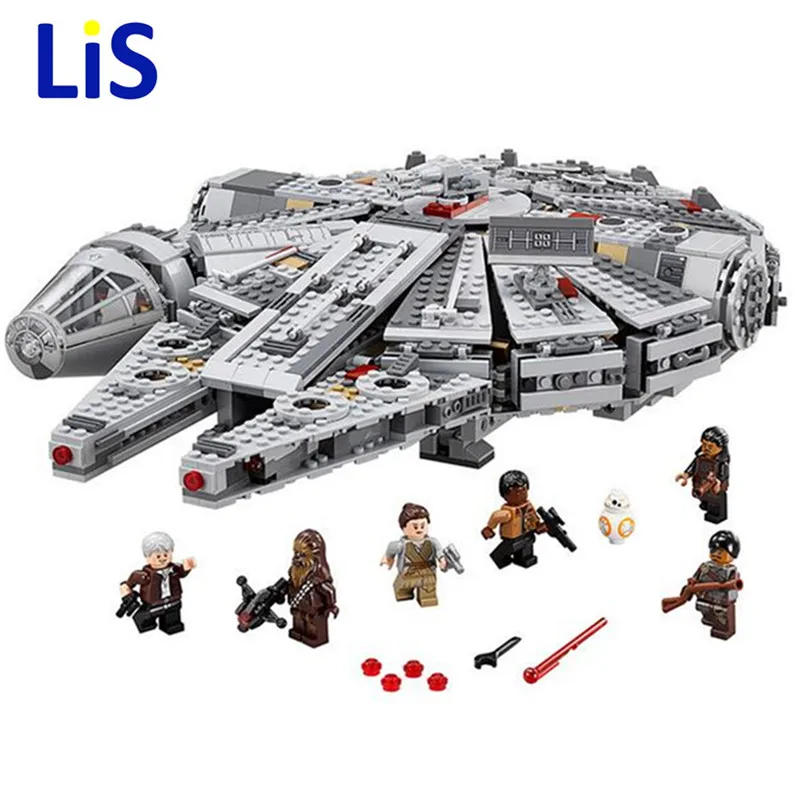 

Lis LEPIN 05007 Super 1381Pcs Millennium Falcon Force Awakening Star Wars 7 Building Blocks Toys For Children Star Wars Toys