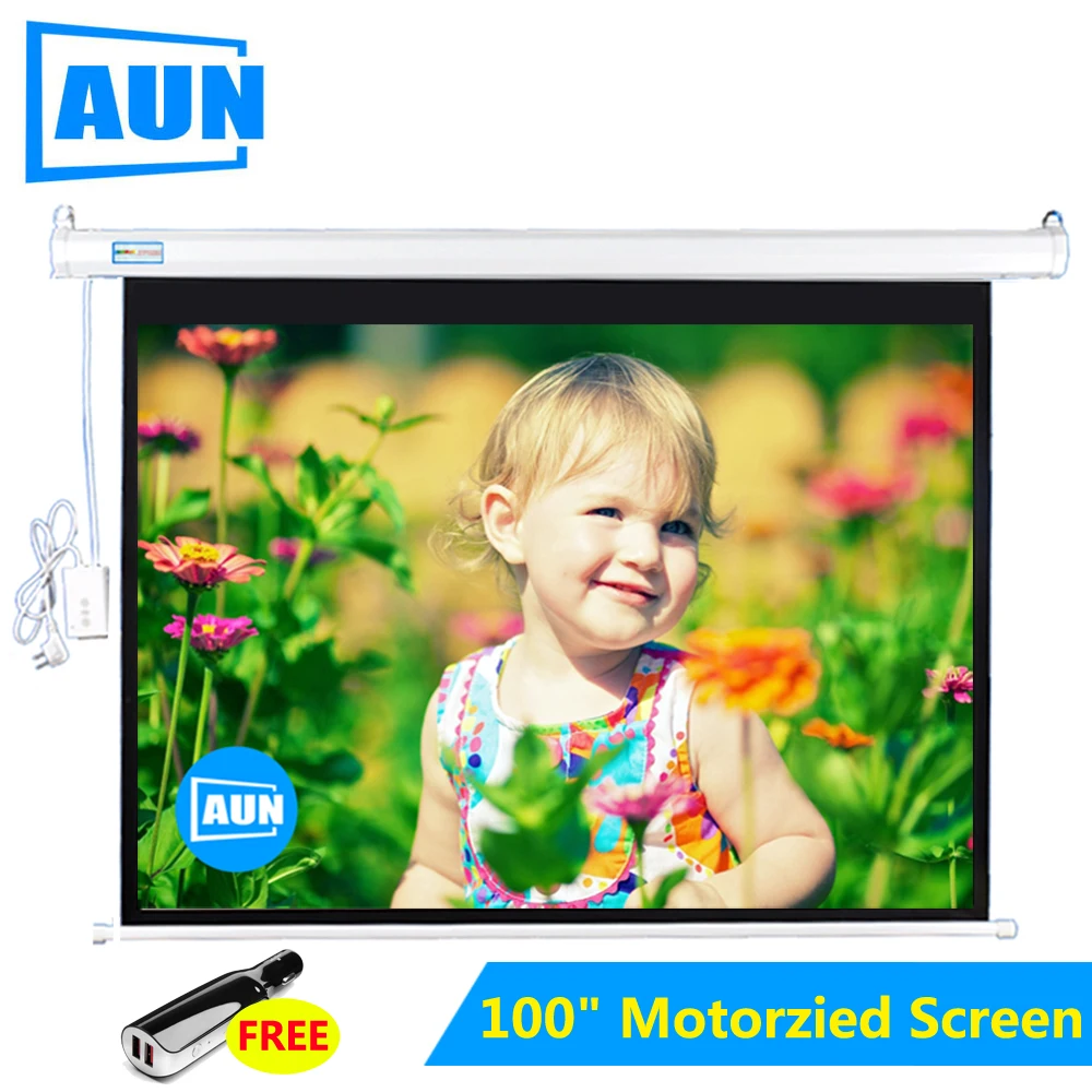 AUN 100 inch 16:9 Motorized Screen for AUN LED Projector ...