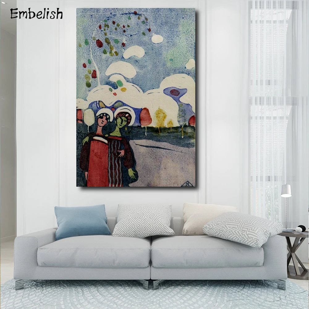 Украшение 1 шт. абстрактные настенные картины от Wassily Kandinsky HD маслом на холсте для