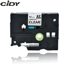 CIDY Tze 135 Tz135 белый на прозрачной ламинированной совместимой Brother P touch 12 мм tze-135 tz-135 tze135 лейбл лента Кассетный картридж