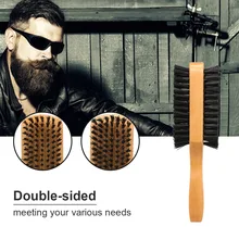 Щетка для бритья бороды, двухсторонняя деревянная щетка для волос, Массажная щетка, инструмент для ухода за бородой