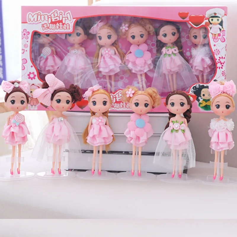 

New ArrivedDdung Mini Ddung Miss Doll 18cm 6pcs/set Mini Baby Toy Gift For Girls Birthday Gift For Kids Wholesale And Retails