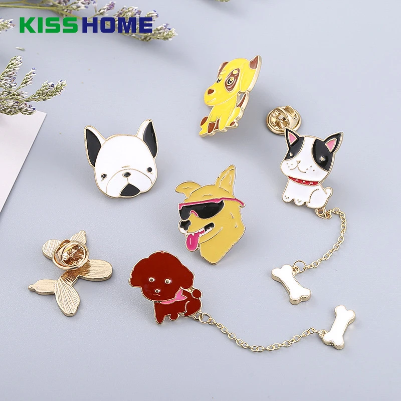 

Cartoon Enamel Pins Couple Brooch Accessories Boutonniere Funny Puppy Dog Oil Brooches Mini Badge Gift for Girl Women Lovers