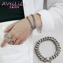 Мужские и женские 925 стерлингового серебра Браслеты ювелирные изделия Винтаж пряжки браслет-цепочка ручной работы покрытие древнее серебро