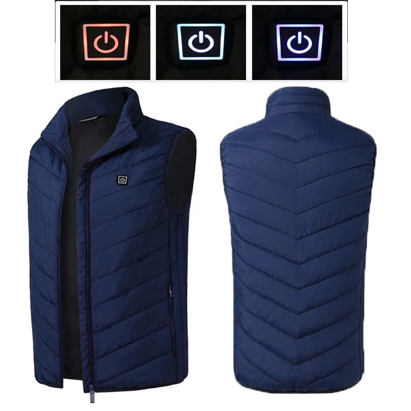 En Ligne Gilet chauffant électrique hommes femmes gilet chauffant thermique vêtements chauds Usb gilet d extérieur chauffé hiver veste chauffante