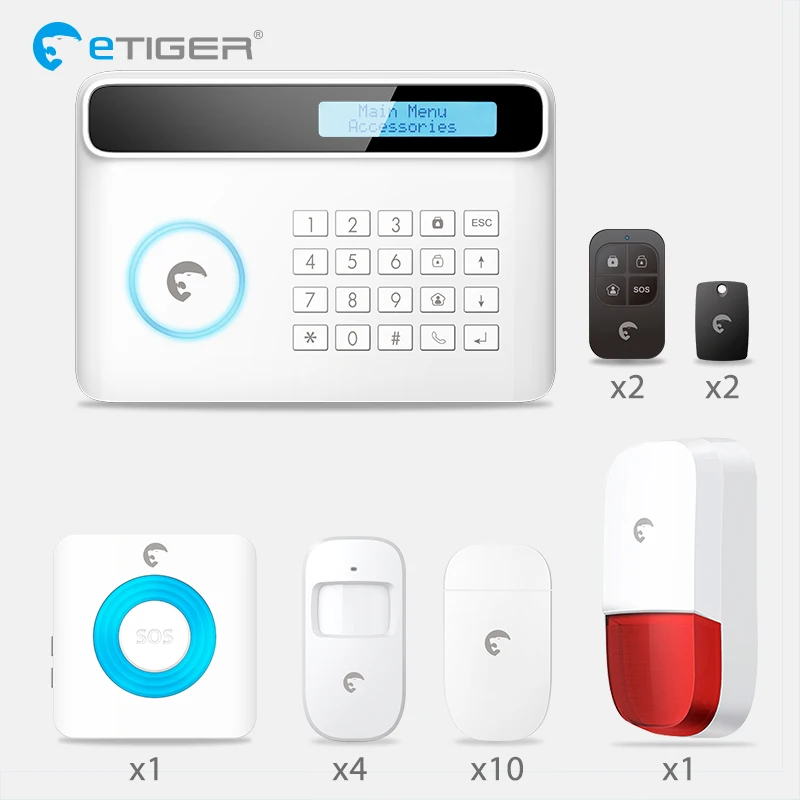 Etiger S4 2018 смарт беспроводной Gsm Pstn домашняя охранная сигнализация Pir датчик